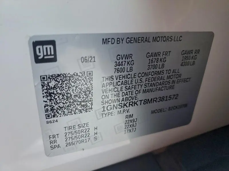 2021 CHEVROLET TAHOE K1500 RST  