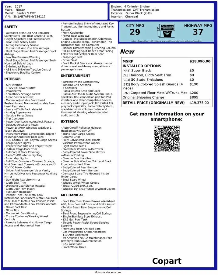 2017 NISSAN SENTRA S  