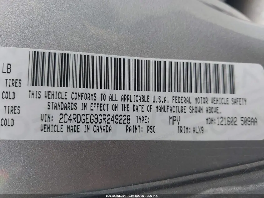 2016 DODGE GRAND CARAVAN R/T