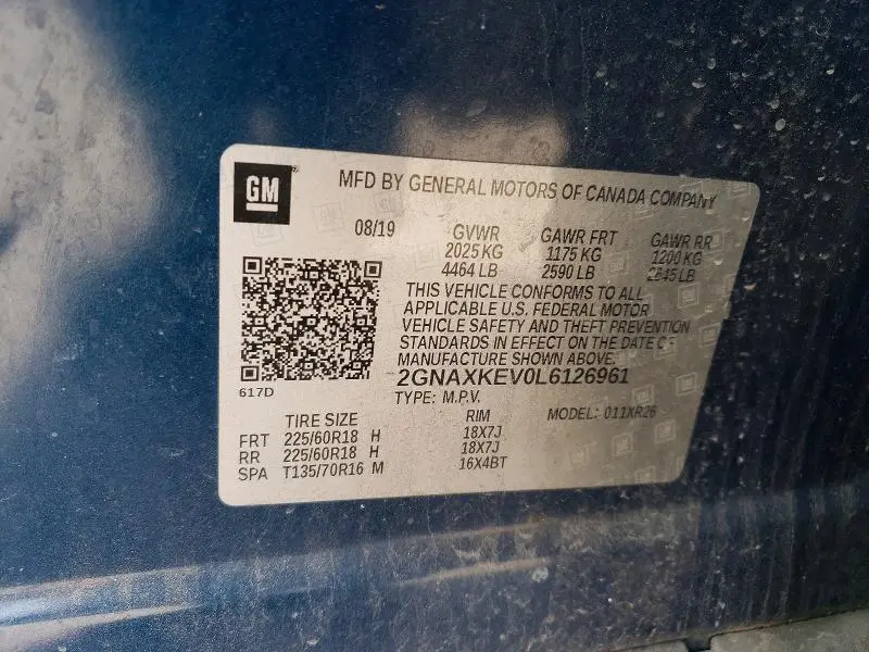 2020 CHEVROLET EQUINOX LT  