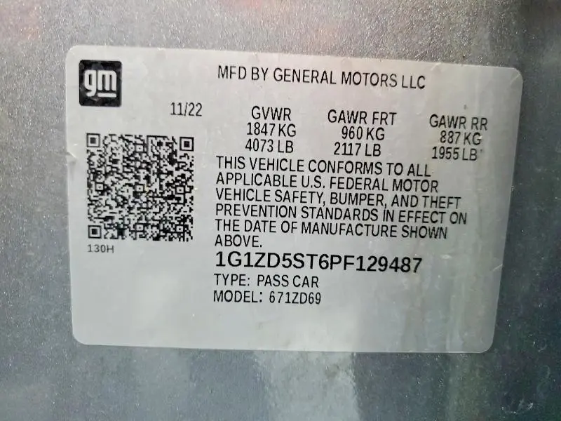 2023 CHEVROLET MALIBU LT ** R & D * PRI FLEET **