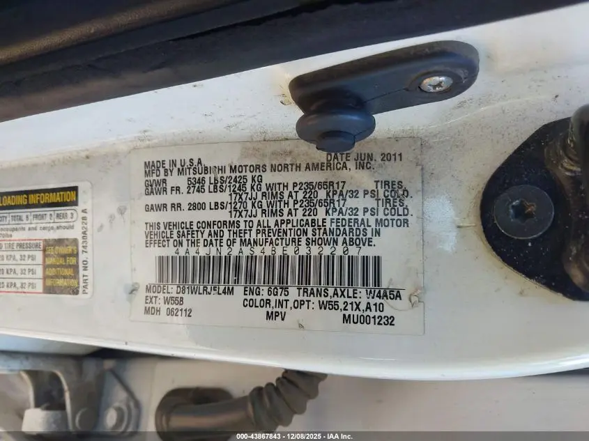 2011 MITSUBISHI ENDEAVOR  