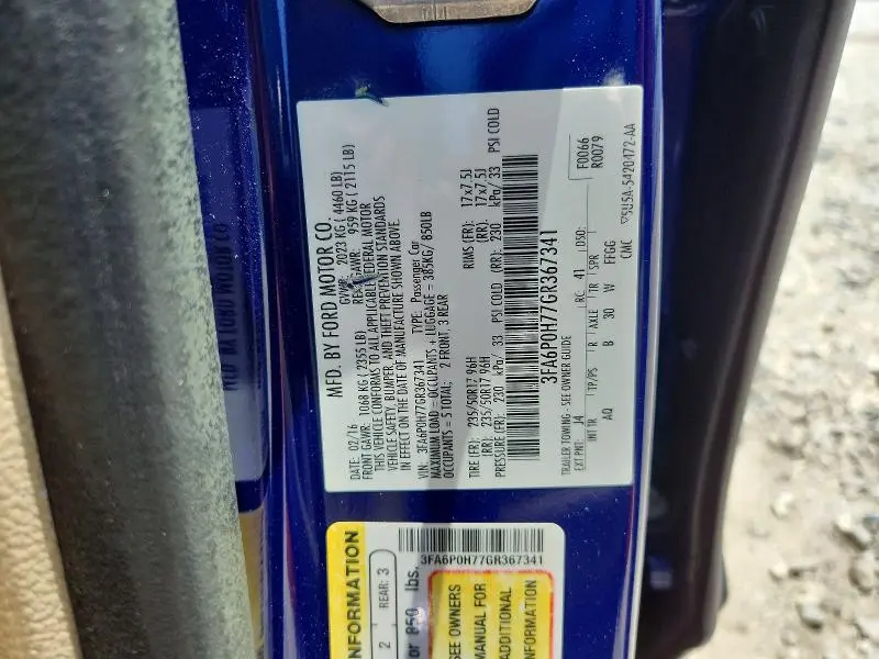 2016 FORD FUSION SE  