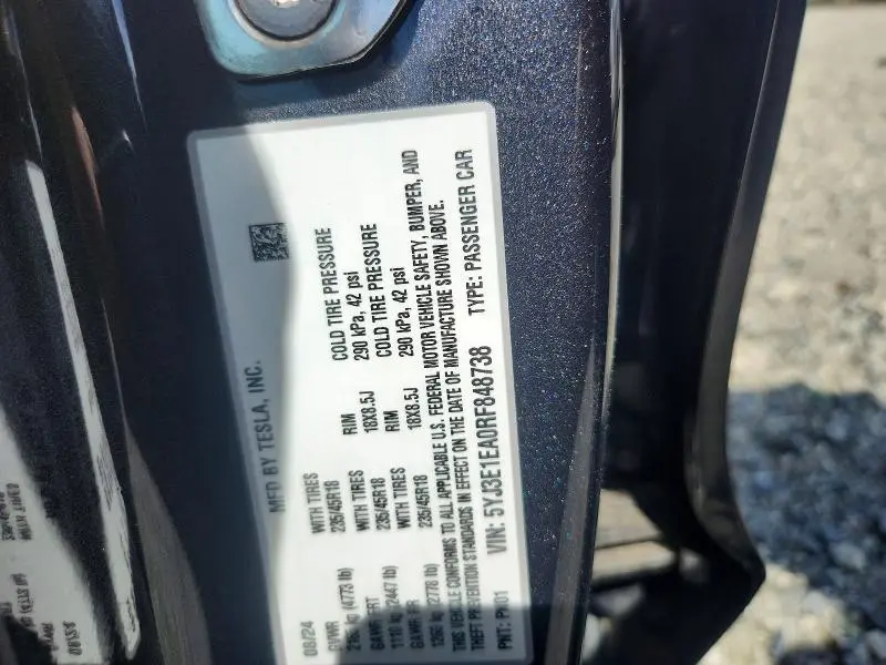 2024 TESLA MODEL 3   