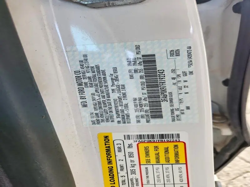 2015 FORD FUSION TITANIUM  
