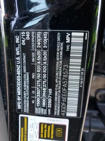 2015 MERCEDES-BENZ GL 450 4MATIC  