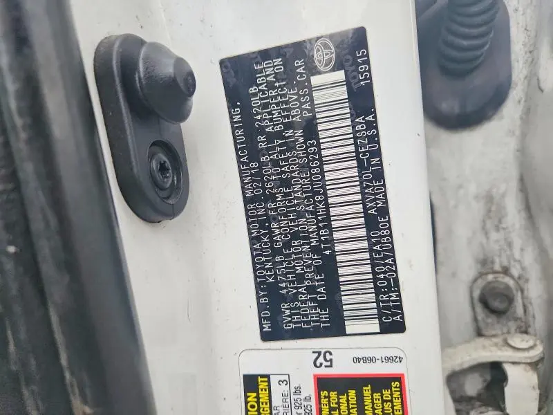 2018 TOYOTA CAMRY SE  