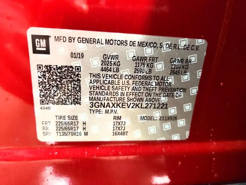 2019 CHEVROLET EQUINOX LT  