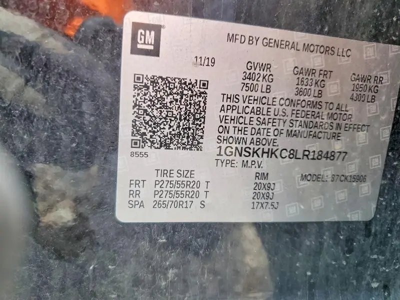 2020 CHEVROLET SUBURBAN K1500 LT  