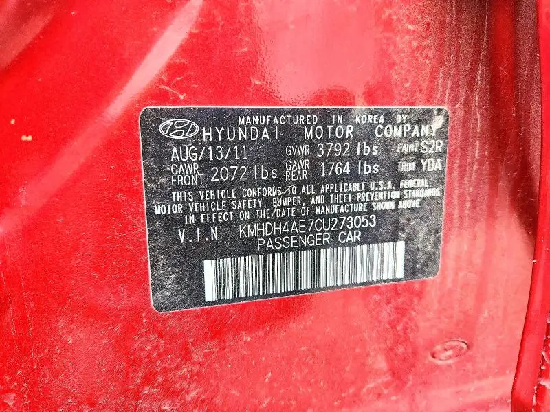2012 HYUNDAI ELANTRA GLS  
