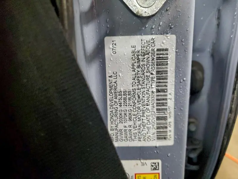 2021 HONDA ACCORD SPORT  