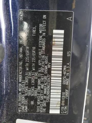 2022 TOYOTA HIGHLANDER XLE  