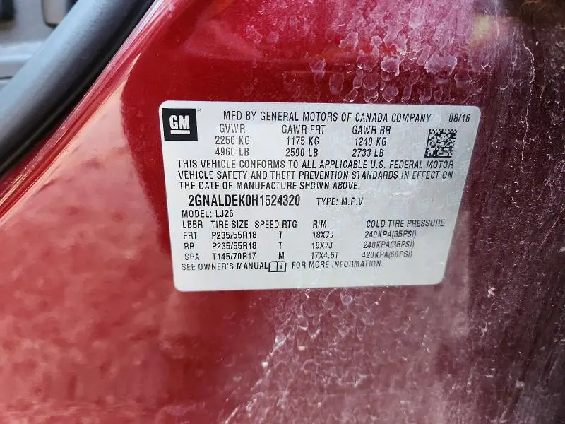 2017 CHEVROLET EQUINOX PREMIER  