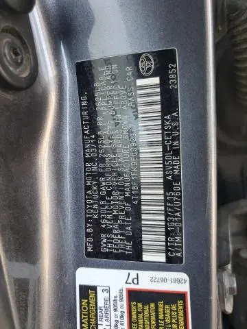 2014 TOYOTA CAMRY L  