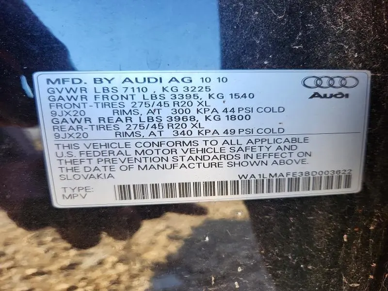 2011 AUDI Q7 PREMIUM PLUS  