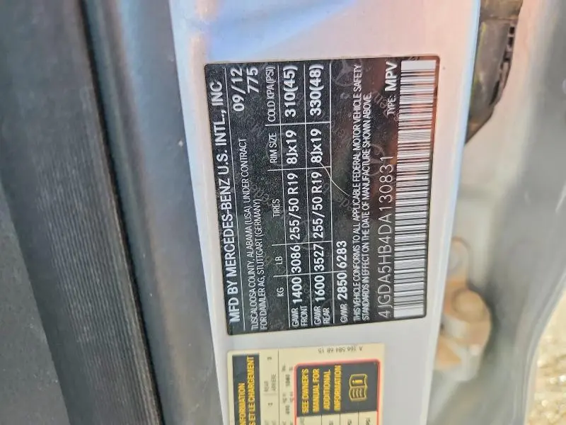 2013 MERCEDES-BENZ ML 350 4MATIC  