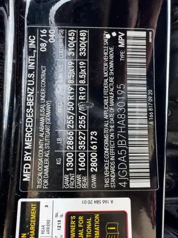 2017 MERCEDES-BENZ GLE 350  