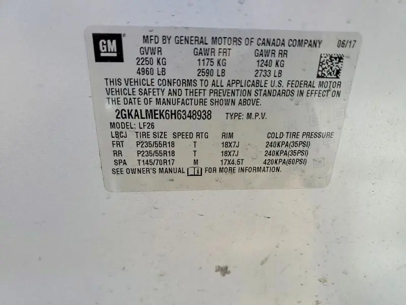 2017 GMC TERRAIN SLE  