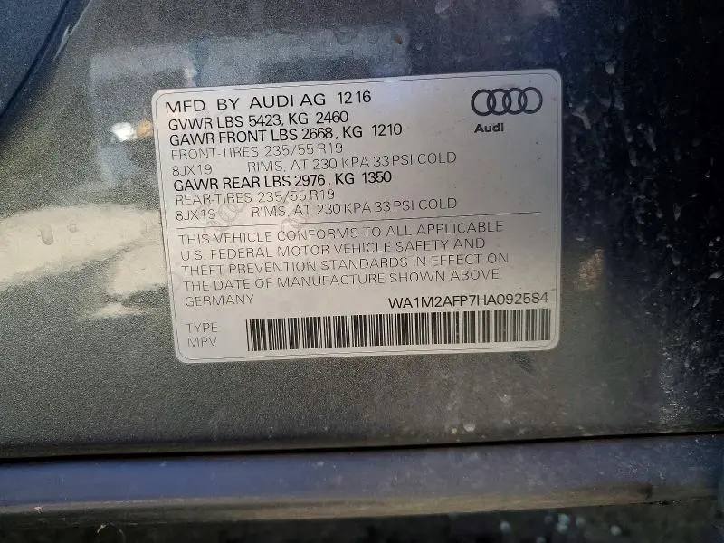 2017 AUDI Q5 PREMIUM PLUS  