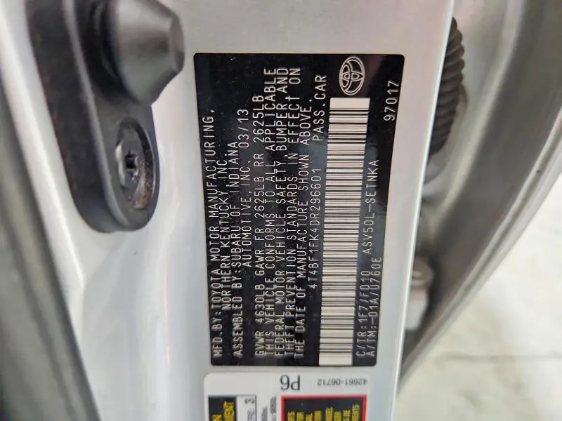 2013 TOYOTA CAMRY LE  