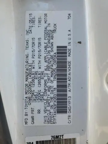 2015 TOYOTA TACOMA ACC  