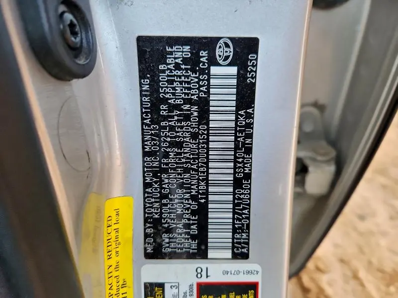 2013 TOYOTA AVALON BASE  