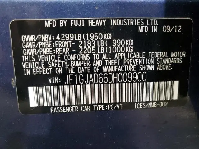 2013 SUBARU IMPREZA PREMIUM  