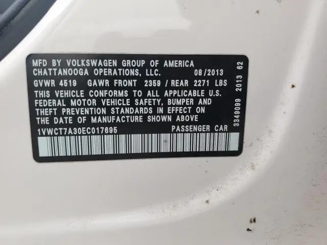 2014 VOLKSWAGEN PASSAT SEL