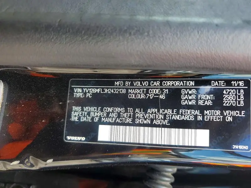 2017 VOLVO S60   