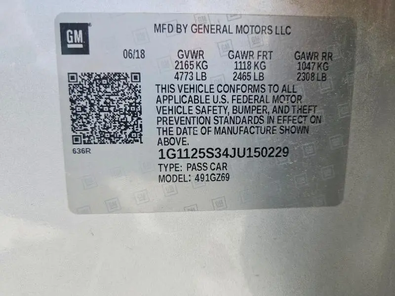 2018 CHEVROLET IMPALA PREMIER  