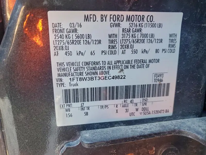 2016 FORD F350 SUPER DUTY  