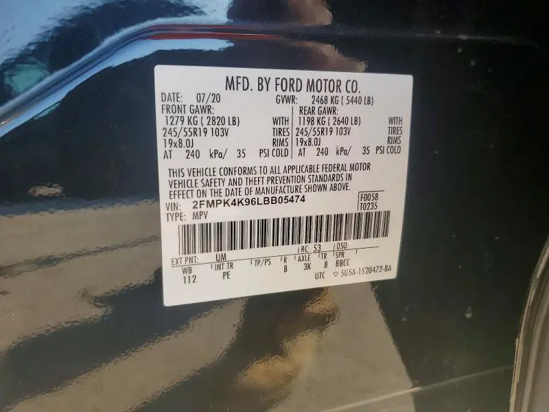 2020 FORD EDGE TITANIUM  