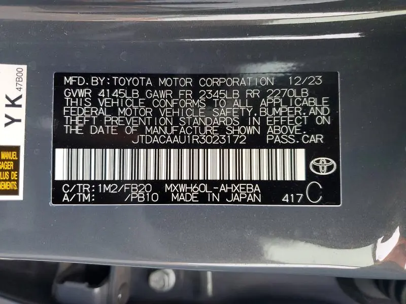 2024 TOYOTA PRIUS LE  