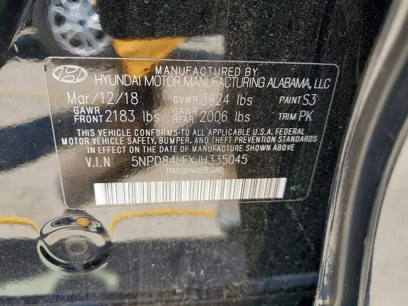 2018 HYUNDAI ELANTRA SEL  