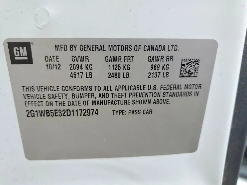 2013 CHEVROLET IMPALA LT  
