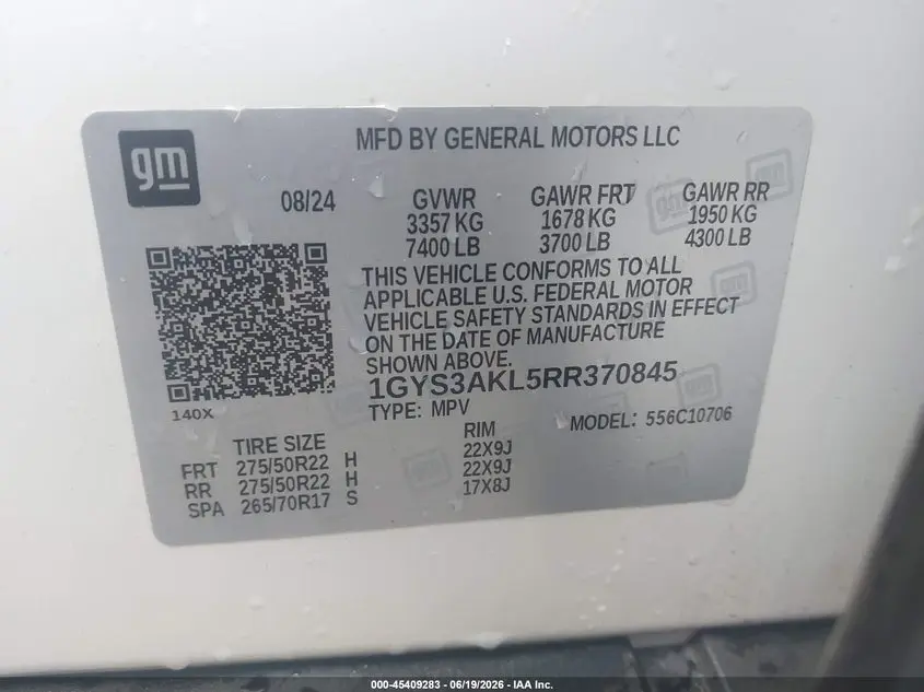 2024 CADILLAC ESCALADE 2WD LUXURY