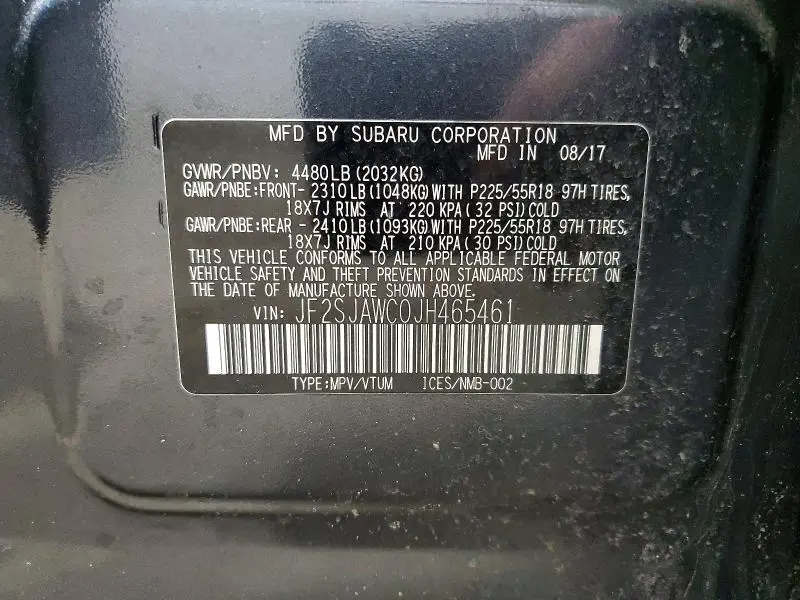 2018 SUBARU FORESTER 2.5I TOURING  