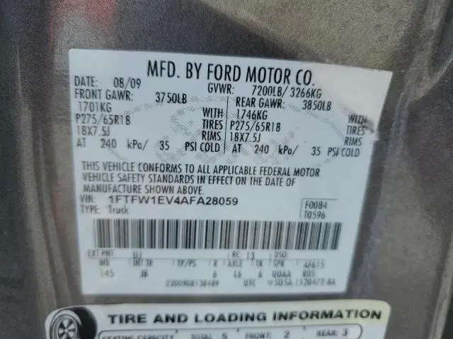 2010 FORD F150 SUPERCREW  