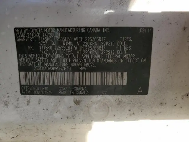 2011 TOYOTA RAV4 LIMITED  