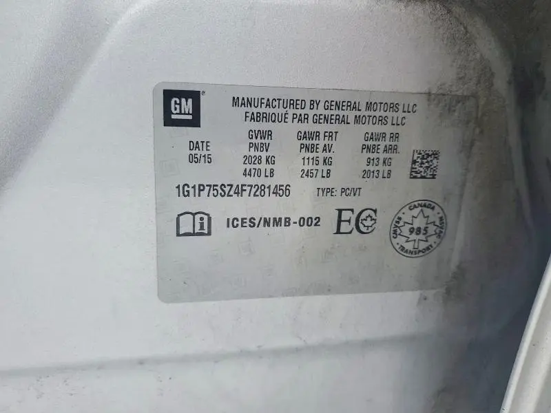 2015 CHEVROLET CRUZE   