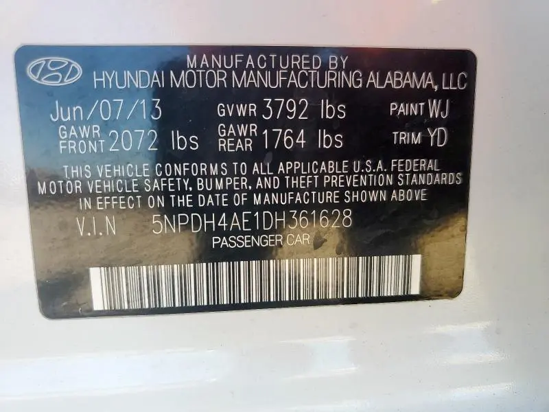 2013 HYUNDAI ELANTRA GLS  