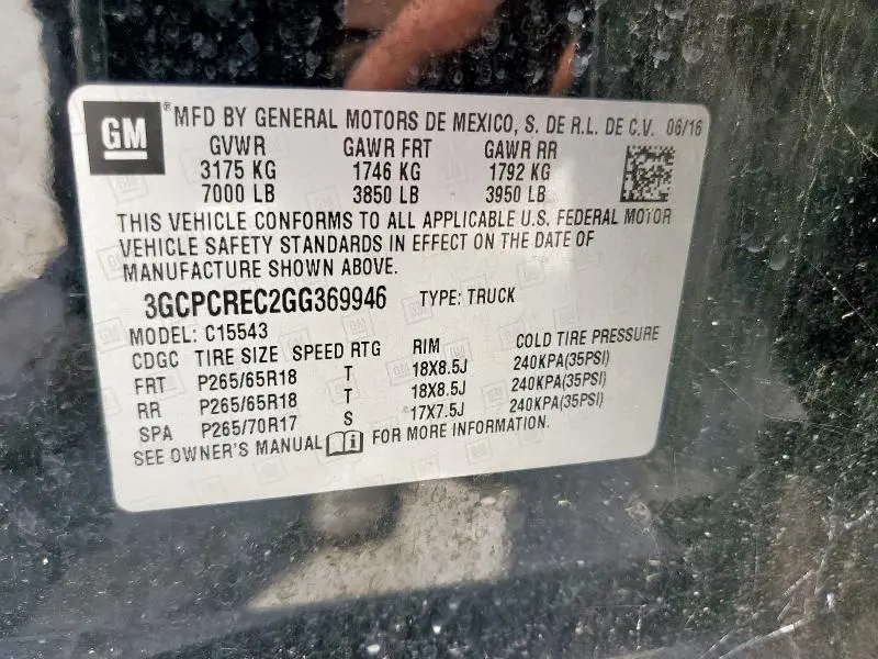 2016 CHEVROLET SILVERADO C1500 LT  
