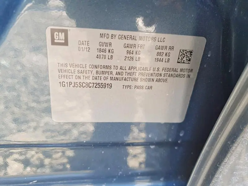 2012 CHEVROLET CRUZE ECO  