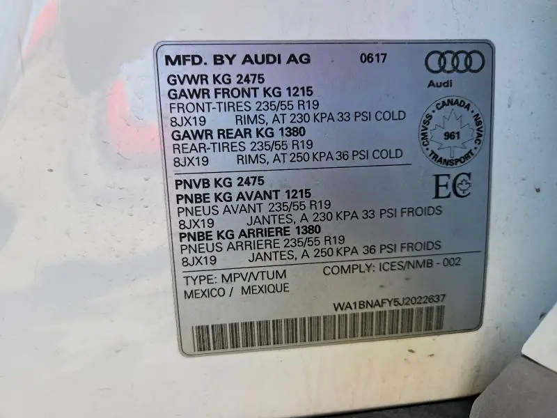 2018 AUDI Q5 PREMIUM PLUS  