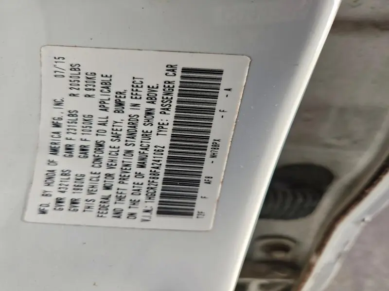 2015 HONDA ACCORD EXL  