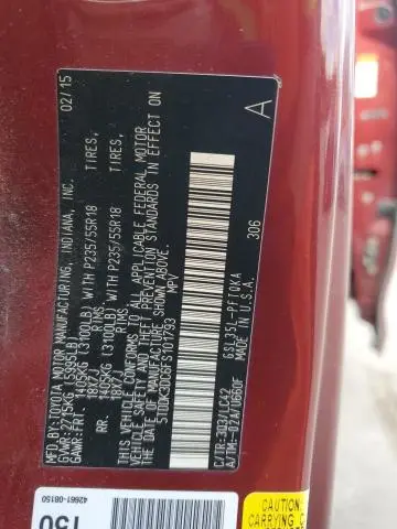 2015 TOYOTA SIENNA XLE  