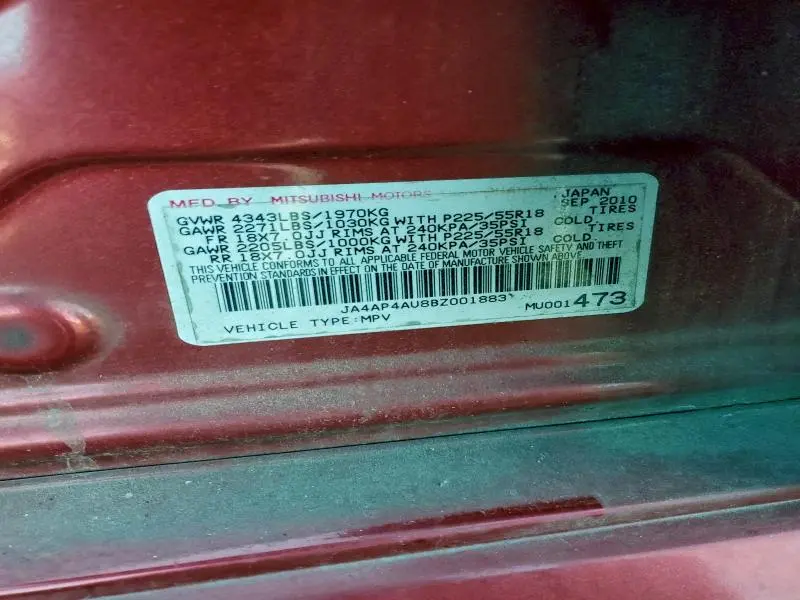 2011 MITSUBISHI OUTLANDER SPORT SE  