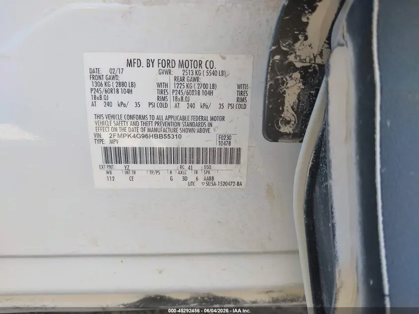 2017 FORD EDGE SE