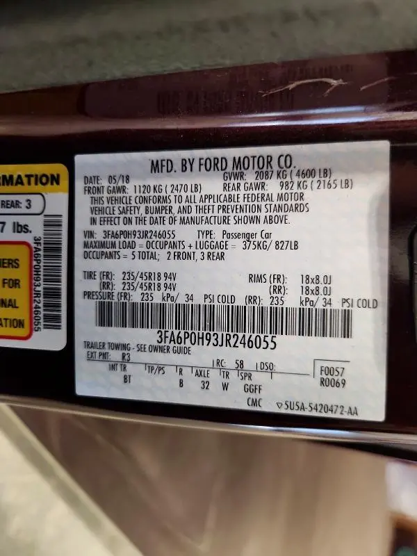 2018 FORD FUSION SE  