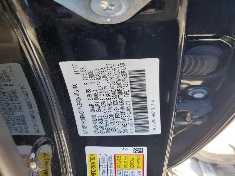 2018 HONDA ACCORD LX  